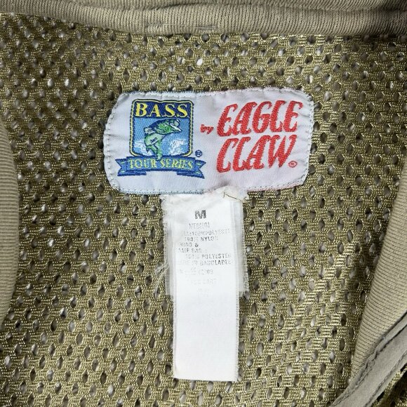 Vintage Eagle Claw Mesh Fishing Vest Green Adult Size Medium - Picture 2 of 6